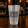 Engine Black Wordmark Frosted Pint Glass | Premium Fire & Rescue Lifestyle | Apparel & Accessories