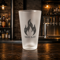 Engine Black Flame Frosted Pint Glass | Premium Fire & Rescue Lifestyle | Apparel & Accessories