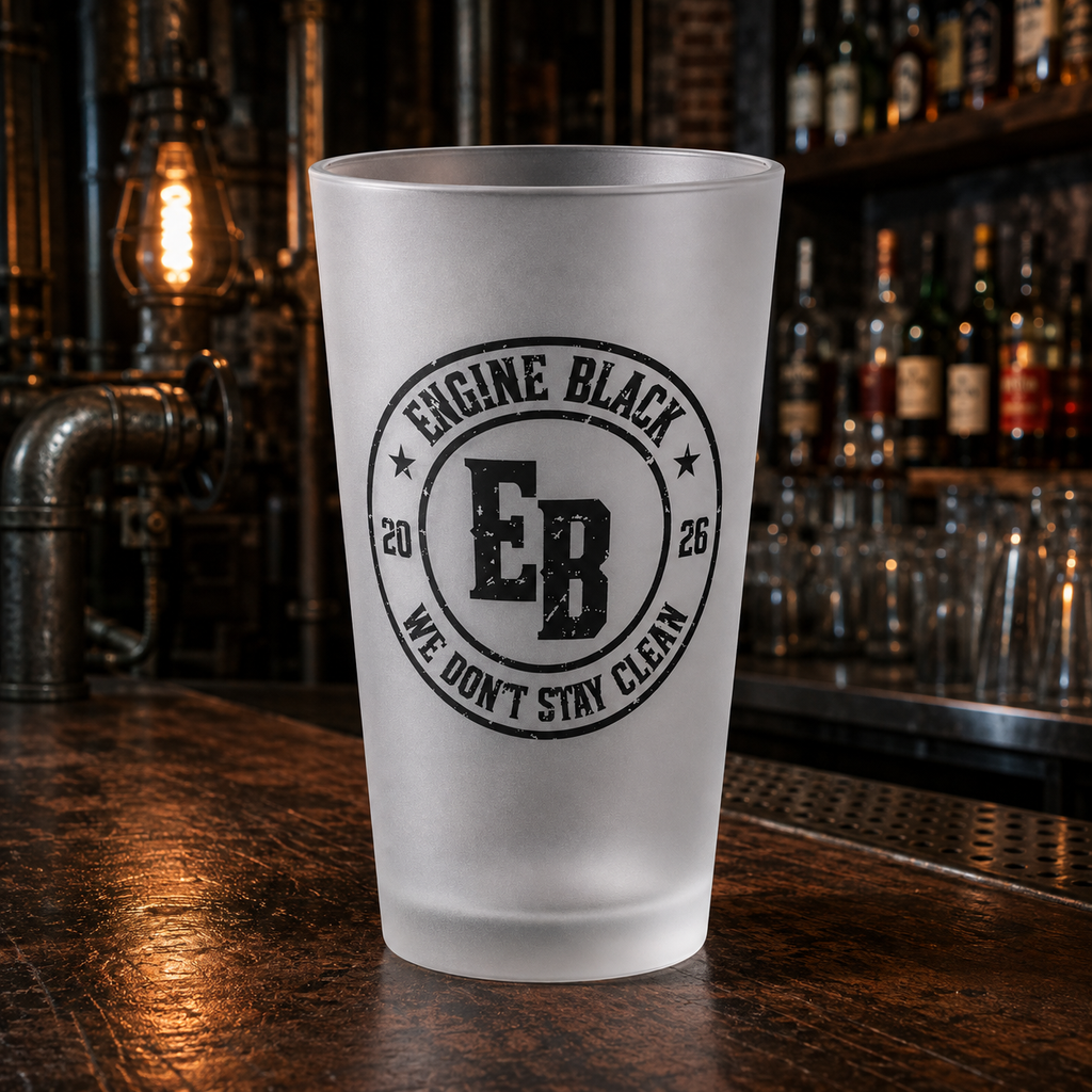 Engine Black Monogram Frosted Pint Glass | Premium Fire & Rescue Lifestyle | Apparel & Accessories