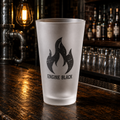 Engine Black Flame Frosted Pint Glass | Premium Fire & Rescue Lifestyle | Apparel & Accessories