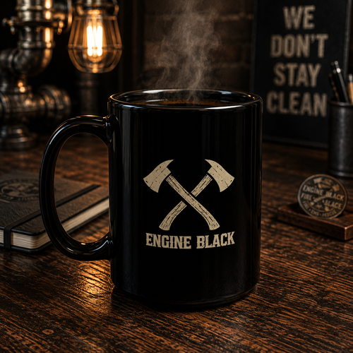 Engine Black Crossed Axes Mug | Premium Fire & Rescue Lifestyle Apparel & Accessories