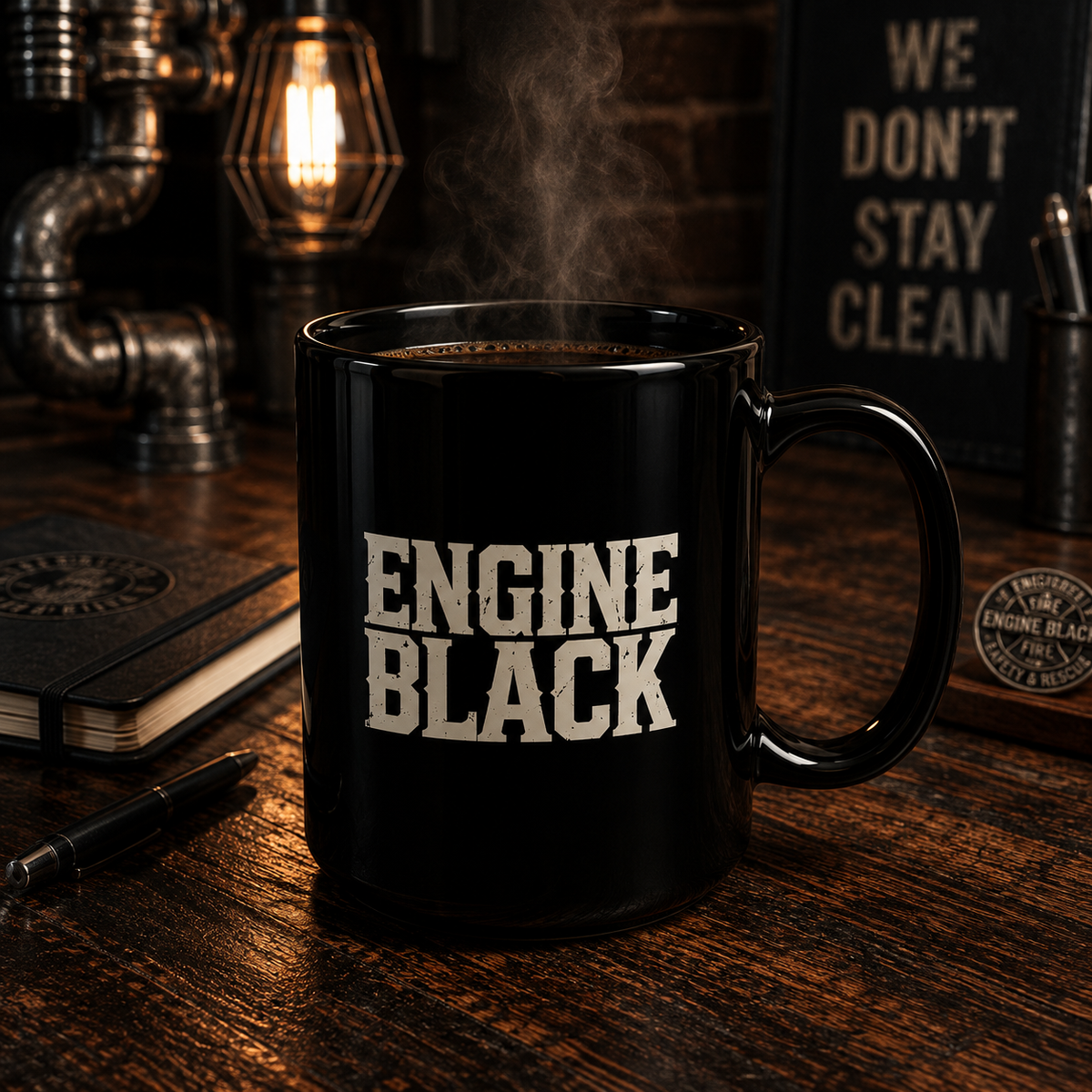 Engine Black Wordmark Mug | Premium Fire & Rescue Lifestyle Apparel & Accessories